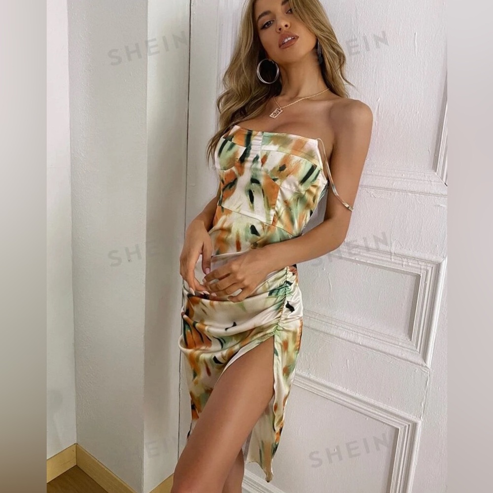 NWOT SHEIN tie dye satin cami dress Size XS